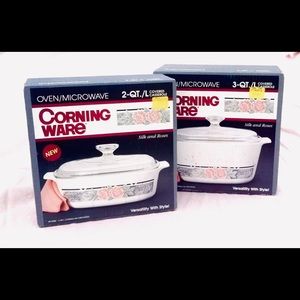 NIB Vintage CorningWare Silk & Roses Casserole